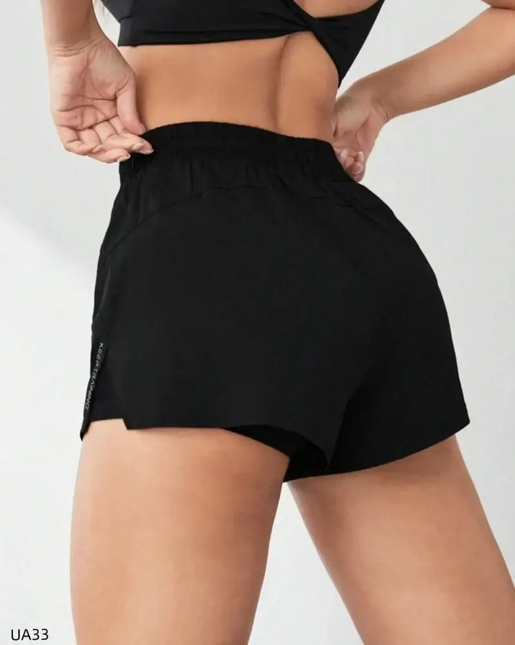 Short sport femme taille haute coupe slim respirante été fitness - Wellness Fusion