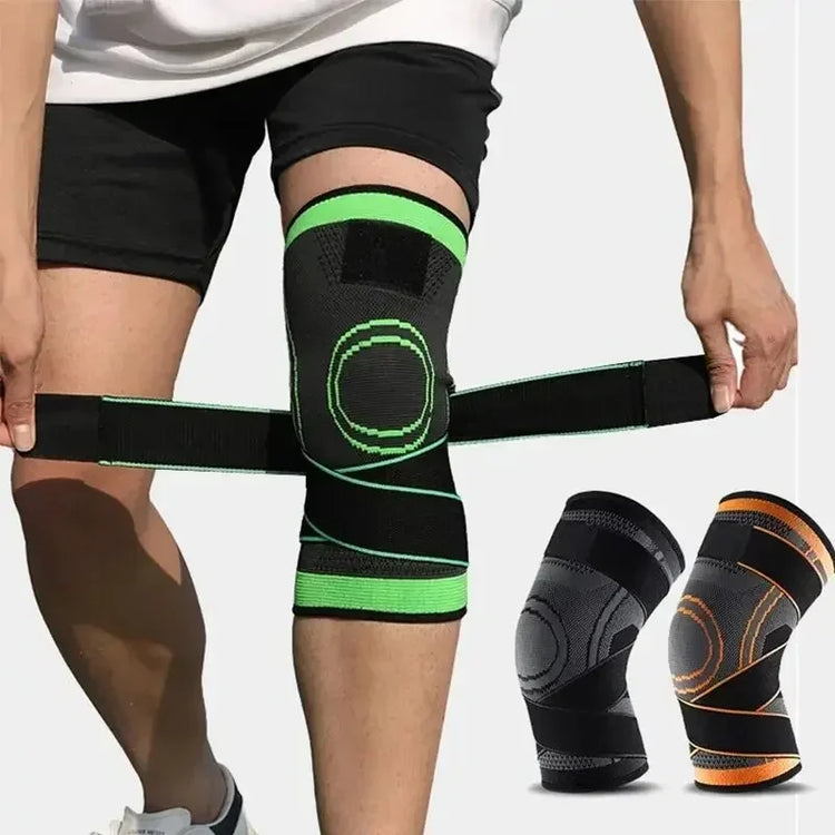 Manchon compression genou sangles ajustables course entraînement sport - Wellness Fusion