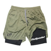 Short sport homme respirant séchage rapide fitness - coloris kaki - Wellness Fusion