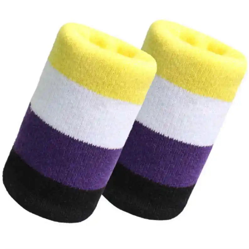 Bracelet sport rayé coton coloré support poignet homme femme - Wellness Fusion