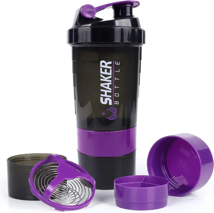 Shaker protéine 500ml portable mélangeur fitness - coloris violet - Wellness Fusion