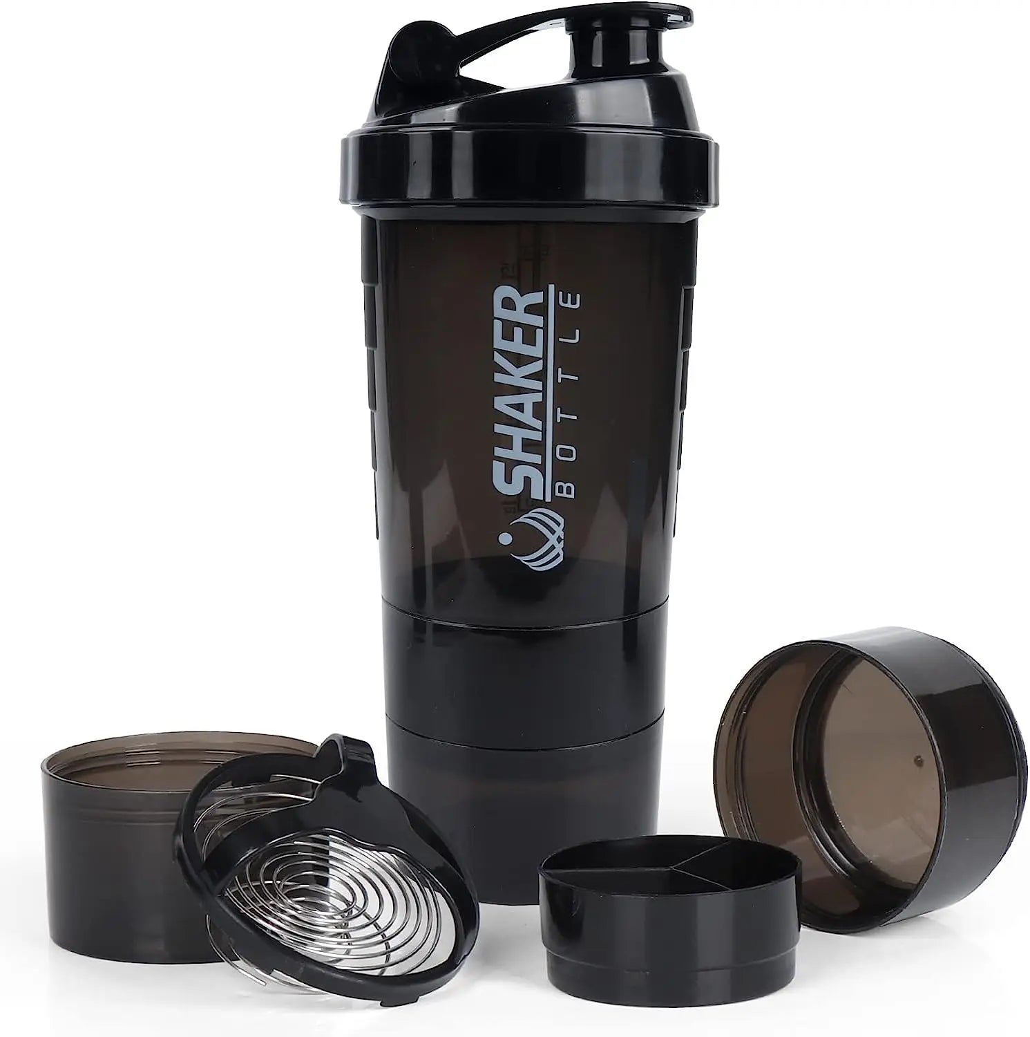 Shaker protéine 500ml portable mélangeur fitness - coloris noir - Wellness Fusion