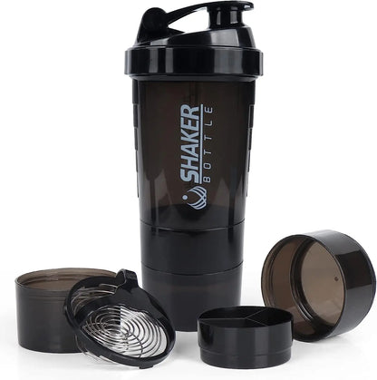 Shaker protéine 500ml portable mélangeur fitness - coloris noir - Wellness Fusion