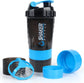 Shaker protéine 500ml portable mélangeur fitness - coloris bleu - Wellness Fusion