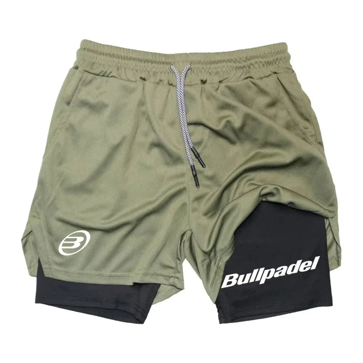 Short sport homme respirant séchage rapide fitness - coloris kaki - Wellness Fusion